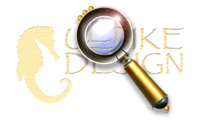 Image of a magnifying glass lying on my logo.