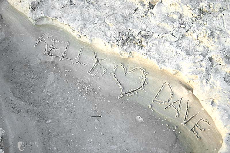 Love is often declared in the beach sand.