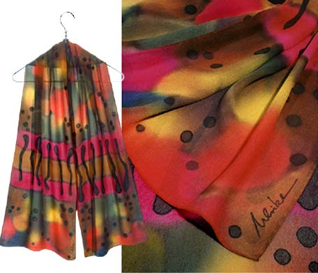 Ulrike Silk scarf painted in brilliant fall colors on silk.