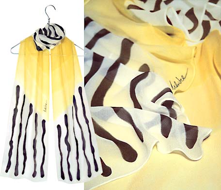 Ulrike Silk scarf in classic yellow, black and white.